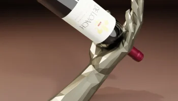 Элегантный держатель для бутылки вина - низкополигональна... Элегантный держатель для бутылки вина - низкополигональна...