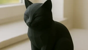 Спящий низкополигональный кот 1