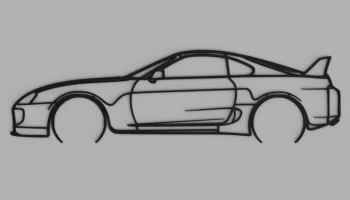 Силуэт стены искусства Toyota Supra Mk4