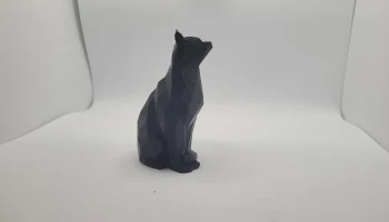 Сидящий низкополигональный кот - ремикс... 1