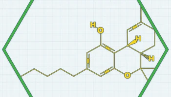 Настенное изображение молекулы THC - химическая структура...