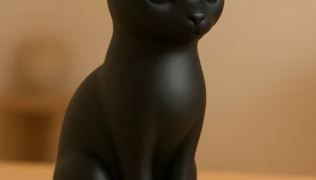 Изящная современная фигурка черного кота......