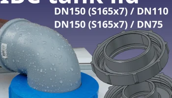 Крышка бака IBC с переходника от DN150 (S165x7) до DN110 ...