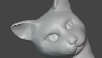 Сидящий любопытный кот 1