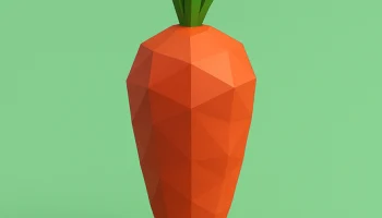 Низкополигональная морковь 3D модель... 1