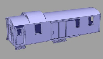 Старинный багажный вагон в масштабе H0 - 1:87 1