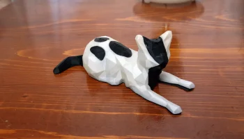 Двухцветный низкополигональный кот... 1