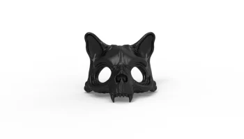 Маска черепа кошки для 3D-печати для косплея и Хэллоуина... 4