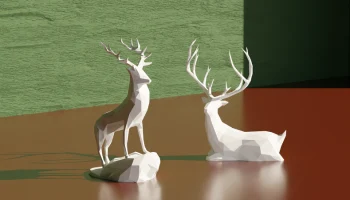 Олень - низкополигональная (украшение).........