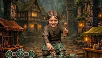 Деревенская девушка играет Деревенская девушка играет