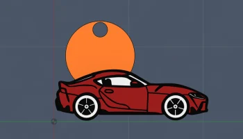 Брелок для ключей Toyota Supra GR - A90 Side Silhouette E... 1