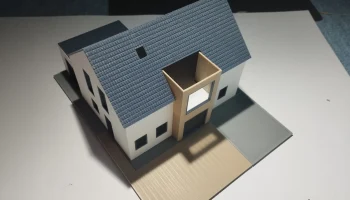 Modernes Einfamilienhaus im Ma&szlig;stab H0/1:87 4