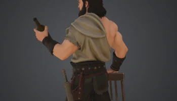 Rugged Tavern Brawler - средневековый преступник с бутылк.. 1