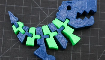 Двухцветный динозавр Flexi Rex / печать двойной экструзие...