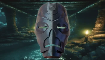 Носимая маска драконьего жреца Skyrim с подставкой......... 3