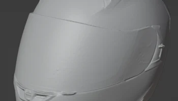 3D сканирование полнолицевого мотоциклетного шлема...