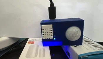 Wemos D1 mini с экраном, PIR (HC-SR501), DHT22 и 3 светод...