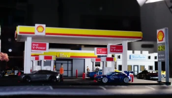 Набор моделей заправочной станции Shell - диорама в масшт... 2