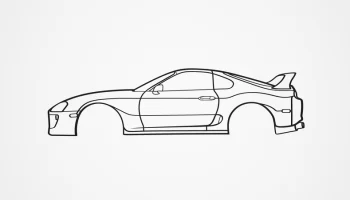 Настенное искусство силуэта Toyota Supra MK4............