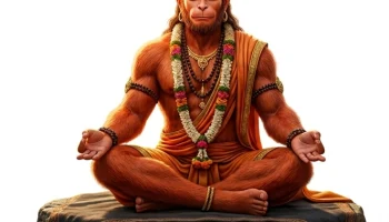 Хануман медитирует сидя