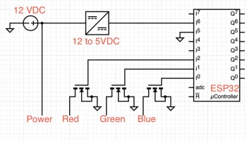 Светодиодный контроллер ESP32 RGB MK2 2