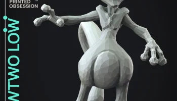 Mewtwo - Low Poly - Покемон - Фан-арт 2