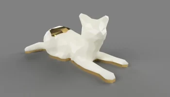 Низкополигональная шестиугольная кошка...