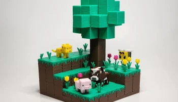 Мини-фигурка коровы в стиле Minecraft, карточка/брелок... 3