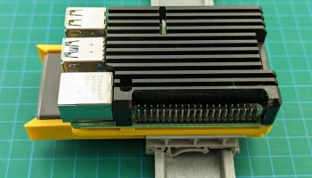 Компактный Raspberry Pi4B с креплением SSD на DIN-рейку....