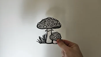2D настенная живопись с грибами