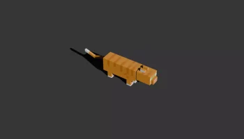 3D модель стилизованного оранжевого полосатого кота - в с... 3