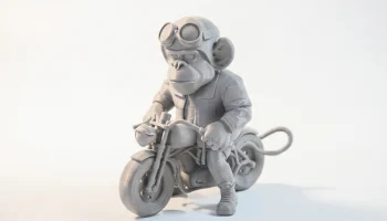 Фигурка обезьяны-байкера, коллекционная 3D-печать животно...