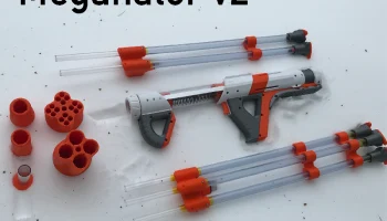 Nerf Meganator v2 - Бластер со сменным стволом высокой пр..