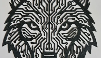 Настенное искусство Cyber ​​Wolf - геометрический дизайн ...