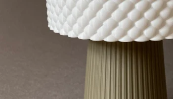Настольная лампа Mid Century Bubble Shade с ребристым осн... 2