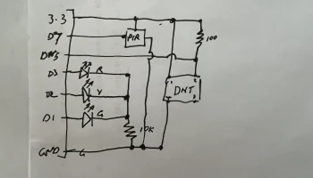 Wemos D1 mini с экраном, PIR (HC-SR501), DHT22 и 3 светод... 1
