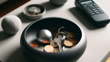 Современная чаша для сбора ключей и монет......