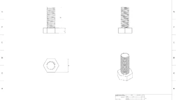 Винт и гайка M8 &times; 1,25 мм (3D-печать, метрическая резьба ... 2