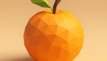 Низкополигональная оранжевая 3D модель... 1