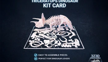Карточка с набором динозавров трицератопса - DinoCards-CC... 0
