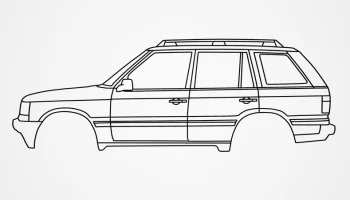 Настенное искусство силуэта Range Rover P38... Настенное искусство силуэта Range Rover P38...