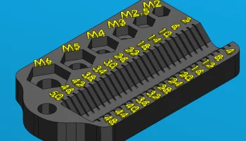 Компактный брелок с калибром для винтов и гаек, M2-6, до 50 1