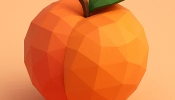 Низкополигональная 3D модель персика... 1