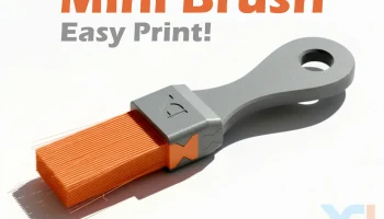 Мини-кисть - полностью напечатана на 3D-принтере.........