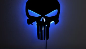 Лампа Punisher - дизайн черепа с черной подсветкой...... 1