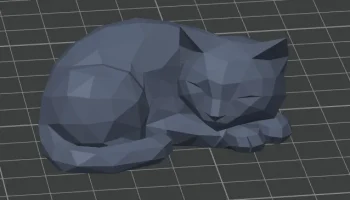 Спящий низкополигональный кот 2