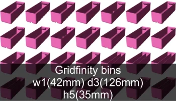 Коллекция чашек Gridfinity высотой 5 (39 мм) 1
