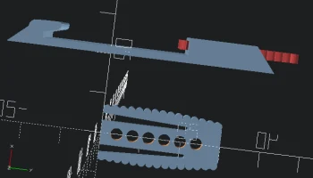 Зажим для DIN-рейки Модель Openscad 2