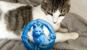 Рельефная Камея Кошка (Живопись Нитями)... 1