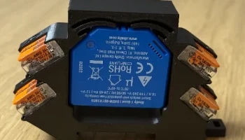 Крепление Shelly 1 Gen 4 DIN с клеммами Wago 221 и этикет..